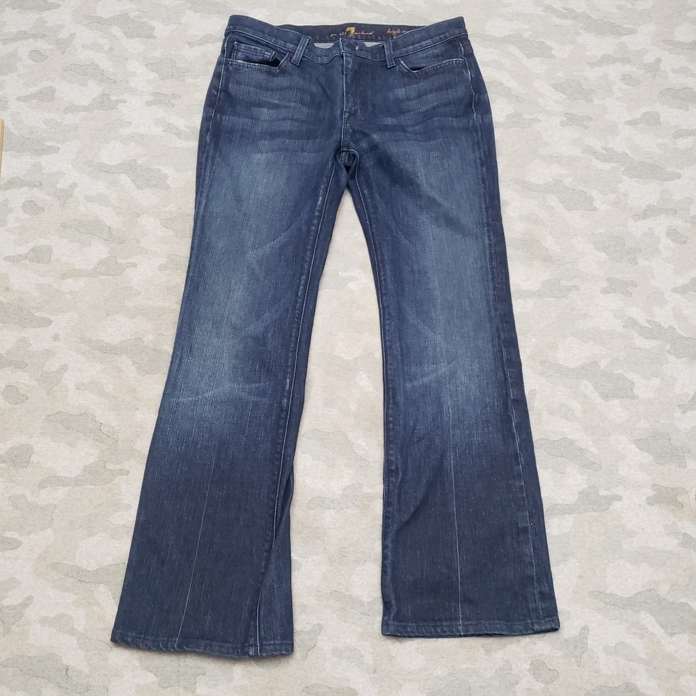 7 For All Mankind Jeans Womens 31 Blue Bootcut Stretch Denim Medium Wash